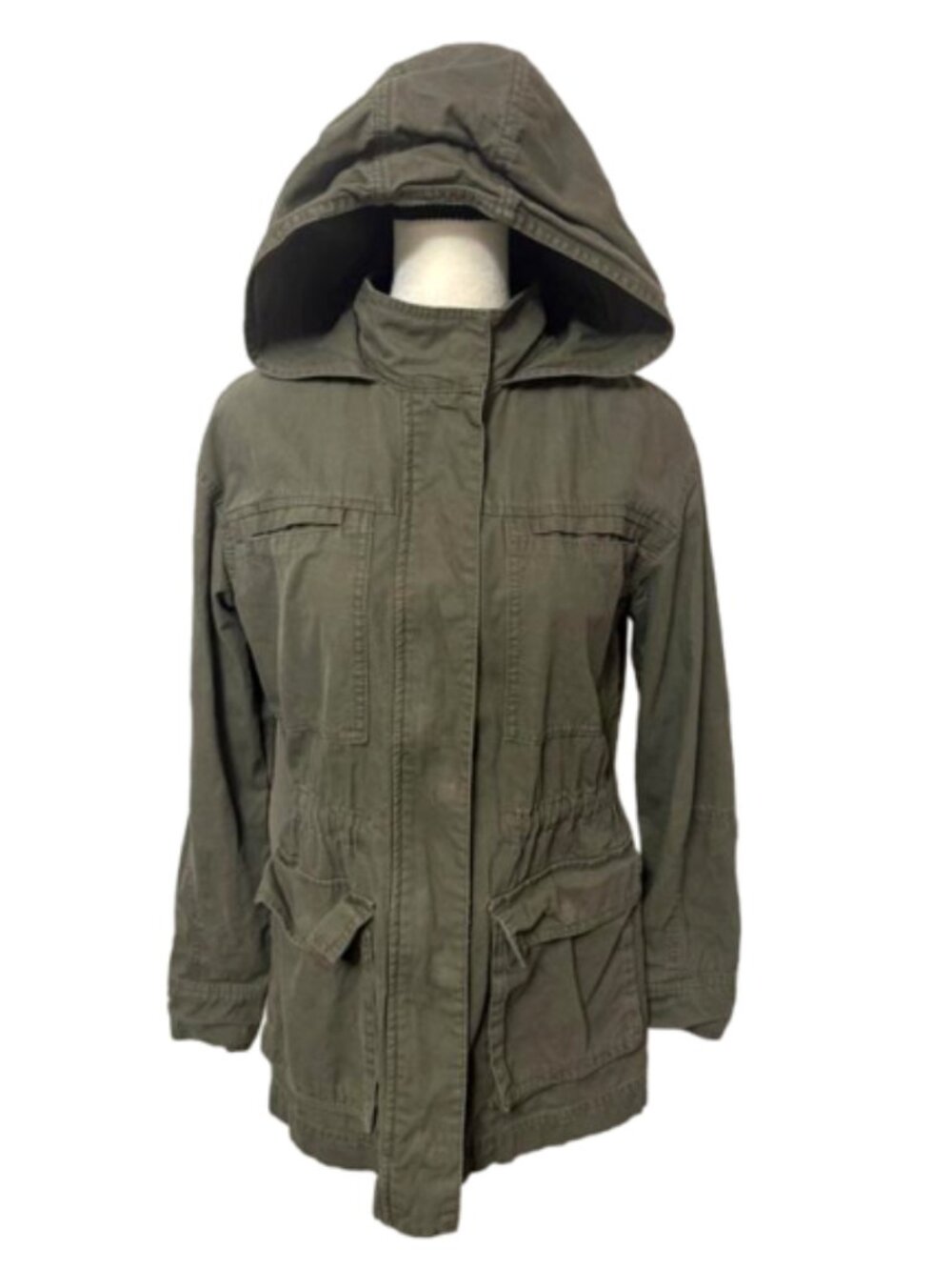Universal Thread Army Green Hooded Utility Jacket Size S #2619